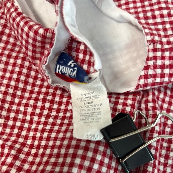 The Bailey Boys Red Gingham Football Overalls sz 12 mo - Picture 10 of 11